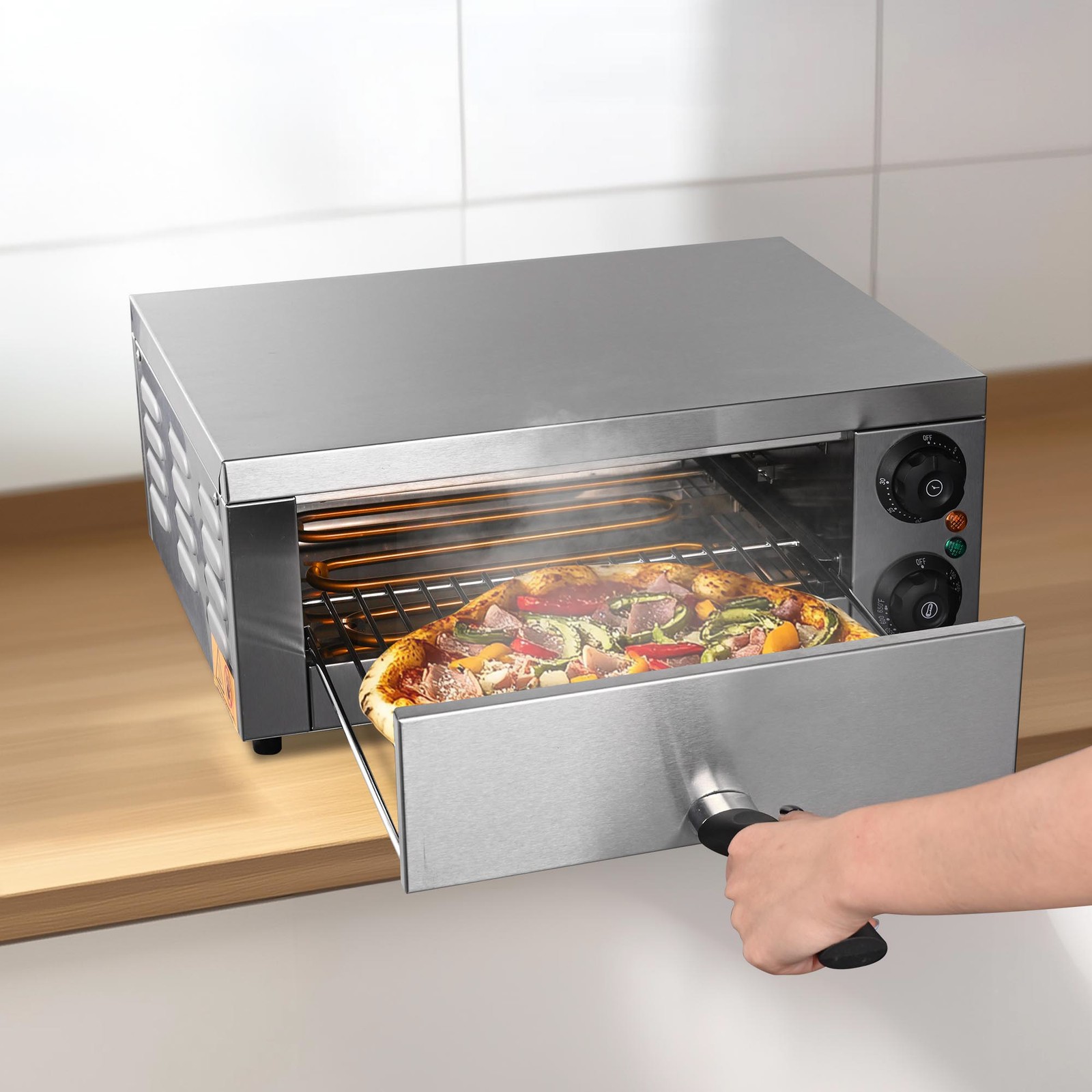 WeChef 12″ / 16″ Countertop Pizza Oven Electric Pizza Maker 1300W / 1700W Pizza