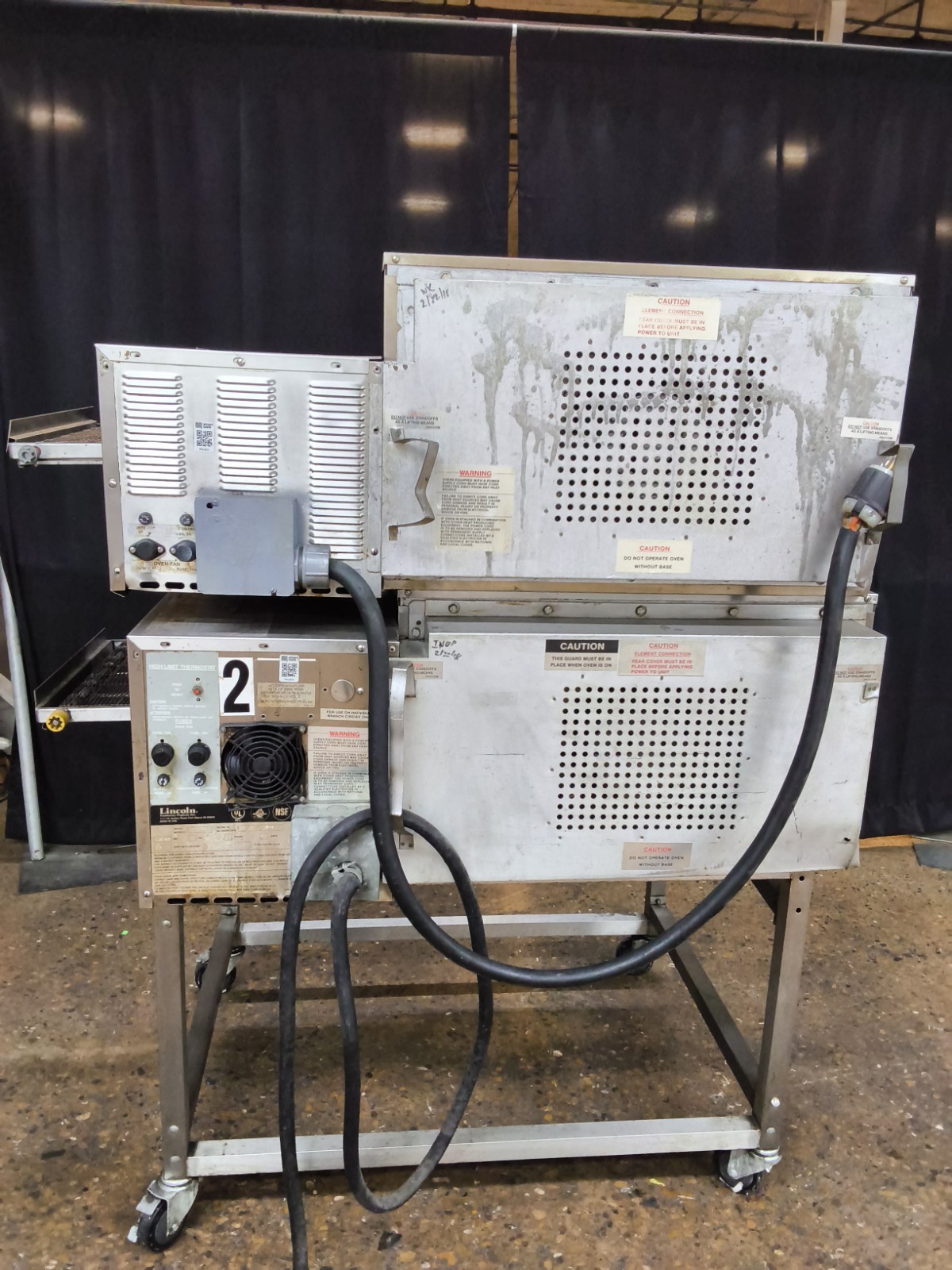 LINCOLN IMPINGER 1132 DOUBLE-STACK COMMERCIAL ELECTRIC CONVEYOR PIZZA OVEN