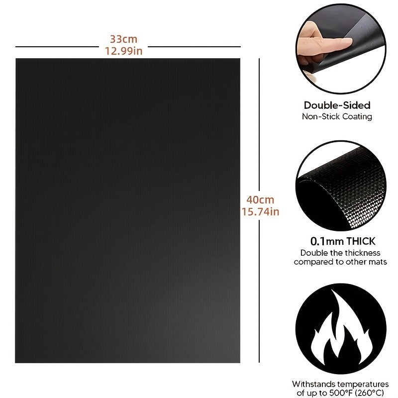 Pack of 5 Large Thick Non Stick Oven Liners Mat Heavy Duty