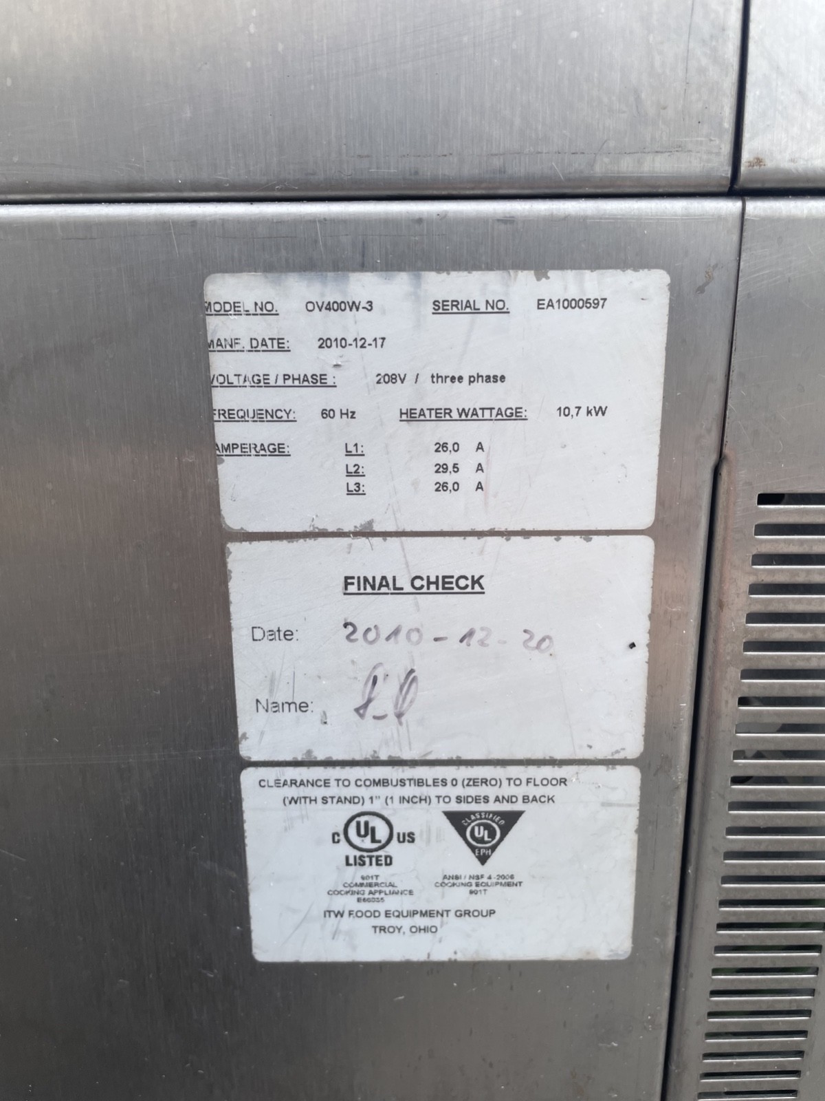 Hobart Double Stack Electric Pizza Deck Oven 208V 3Ph OV400W-3