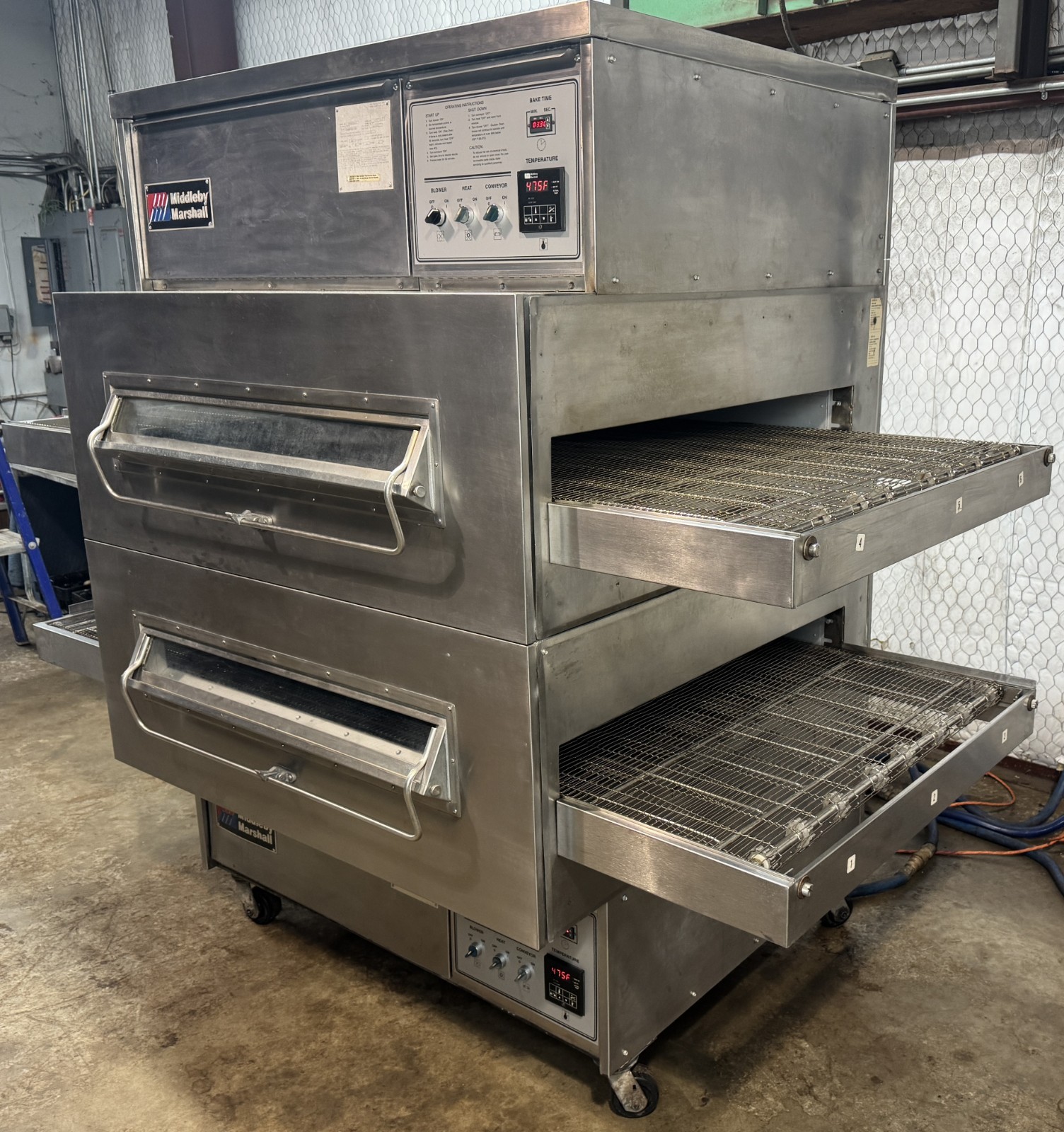 Middleby Marshall PS360 Doublestack Wide Body Gas Pizza Conveyor Oven