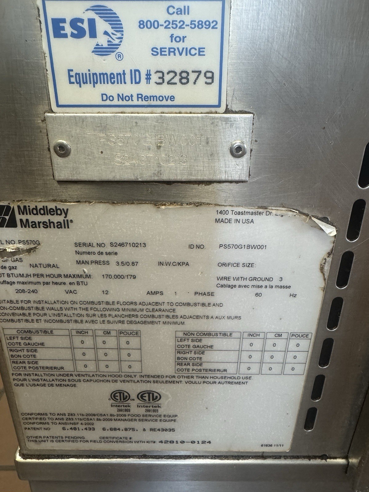 Middleby Marshall PS570G Double Stack Conveyor Pizza Ovens- Gas-Tested / Working