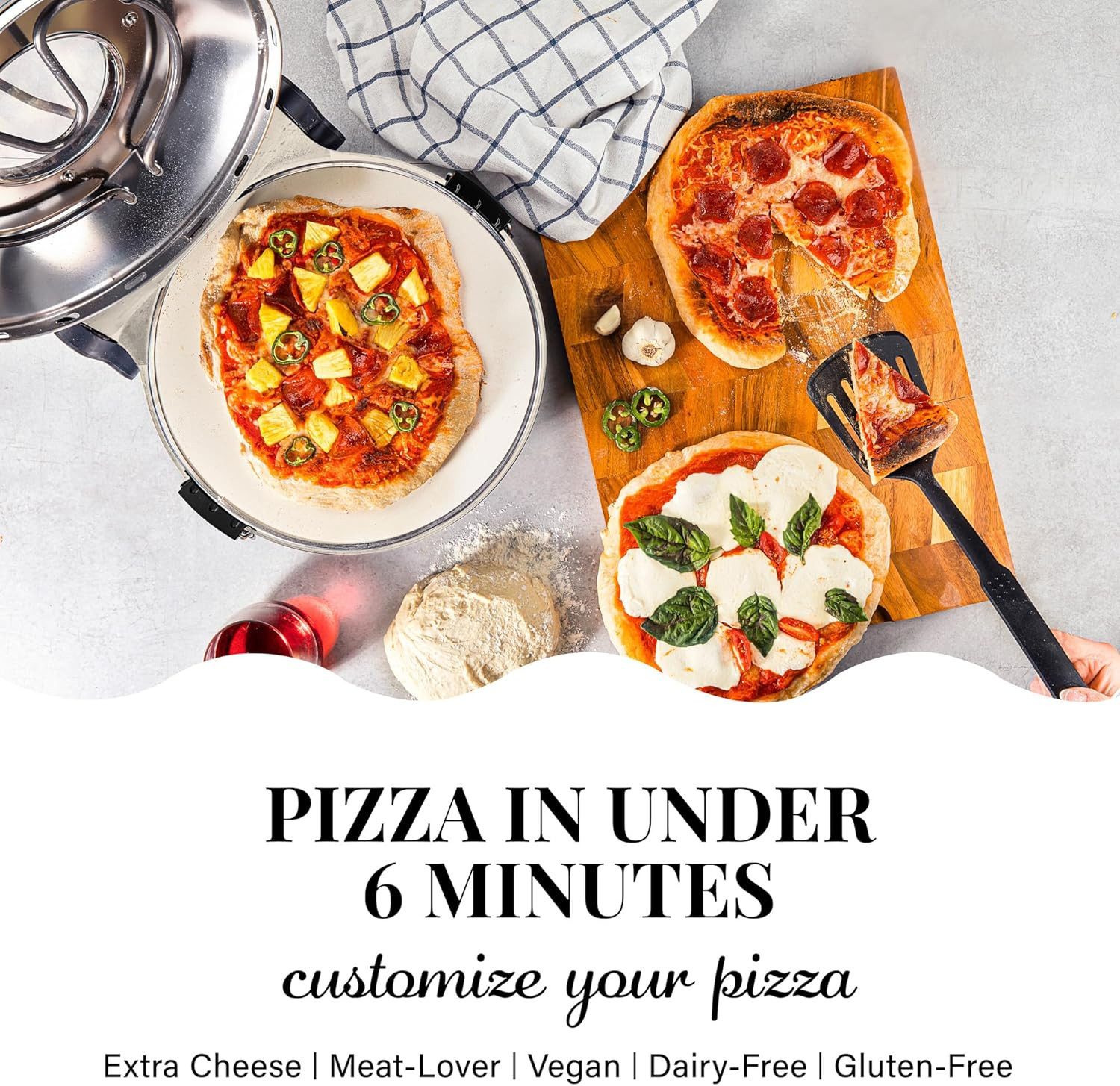 Crispy Crust 12″ Electric Pizza Oven – Perfect Stone Baked Pizza at Home