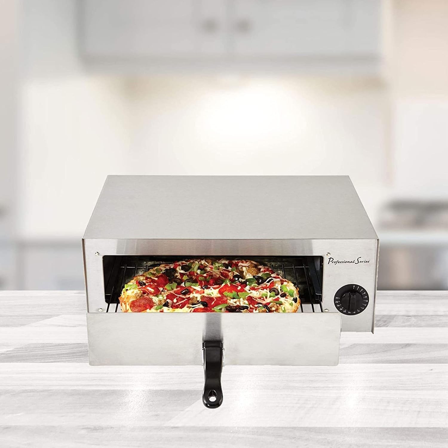Compact 1450W Professional Series Pizza Maker – Stainless Steel Finish