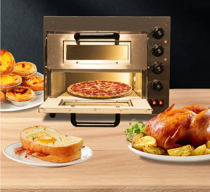Electric Pizza Oven Countertop 16″ Double Deck Commercial Pizza Maker 110V 3000W
