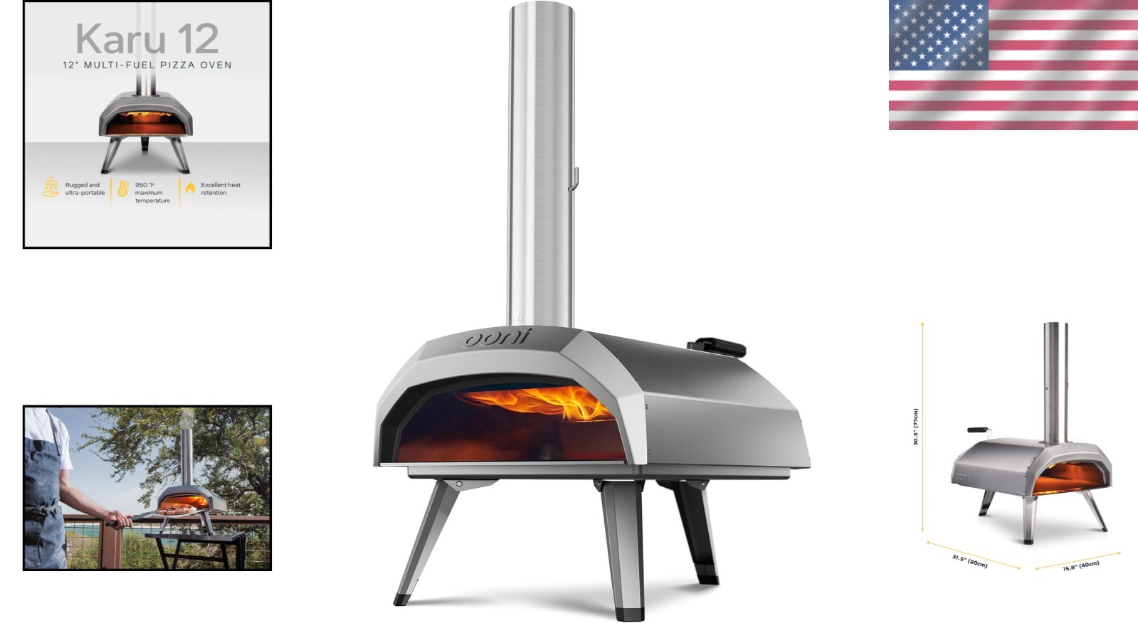 Versatile Wood/Propane Gas Pizza Oven – 12 Inch