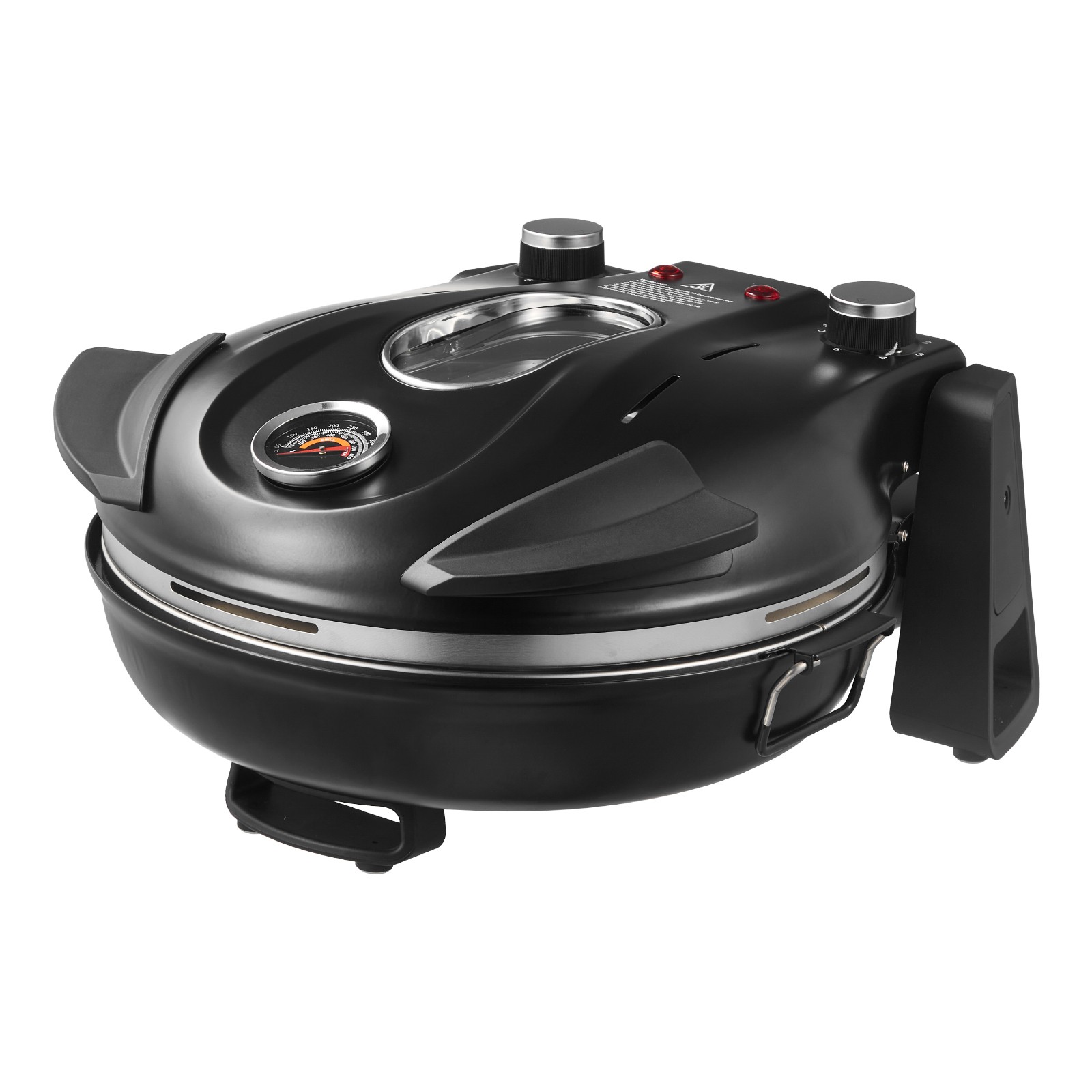Uimoso 12-Inch Electric Countertop Pizza Oven, 1200W for Home Use (Black)