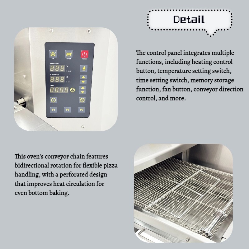 220V Commercial Conveyor Pizza Oven Electric Baking Oven Max Pizza 15 Inch 9kW