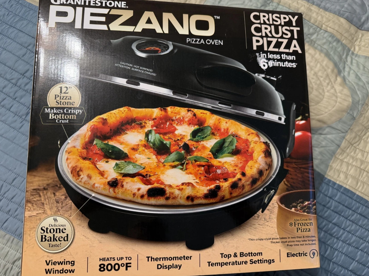 PIEZANO 12” ELECTRIC INDOOR PIZZA OVEN – 800°F HIGH HEAT Brand New