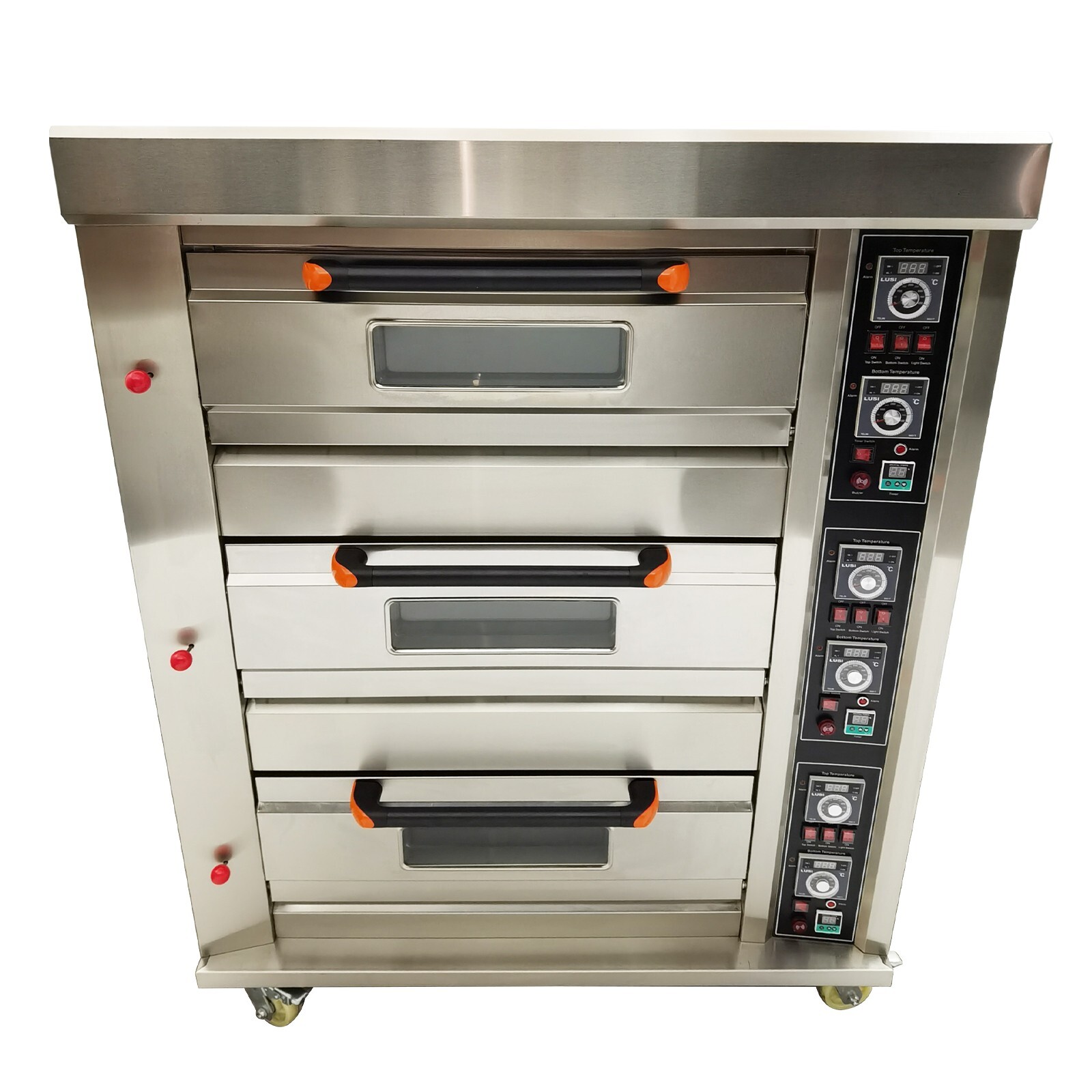 110V NG/LNG Gas Heating Triple Deck Pizza Oven Commercial Pizza Maker