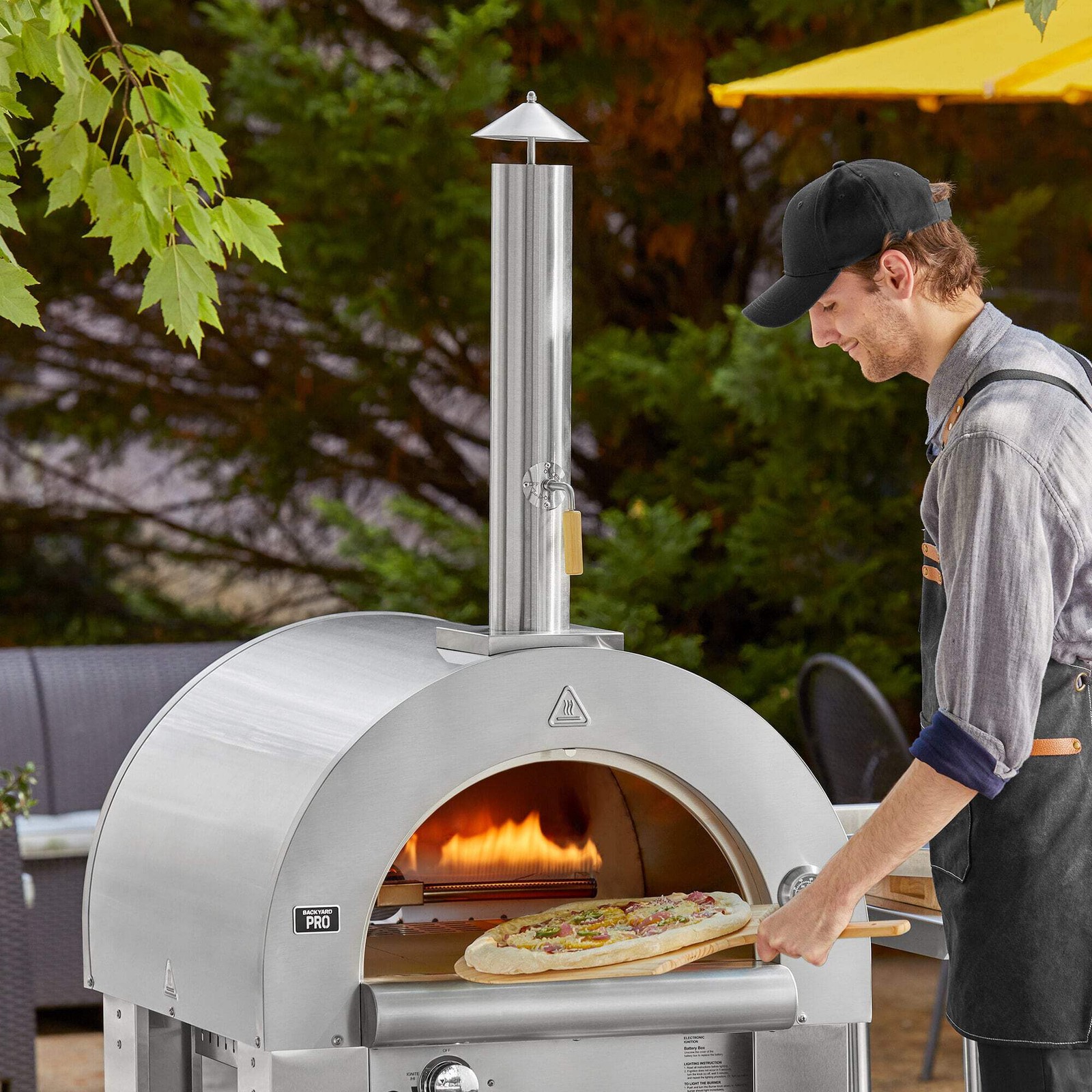 31.75″ Stainless Steel Hybrid Wood/LP Outdoor Countertop Pizza Oven