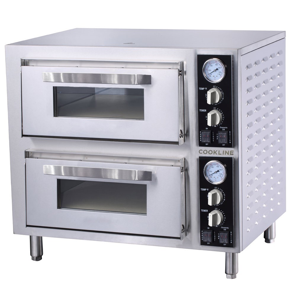 Dual Zones With Double Doors Pizza Oven(For 2×ø450mm/18″ Pizza),208-240v/60hz