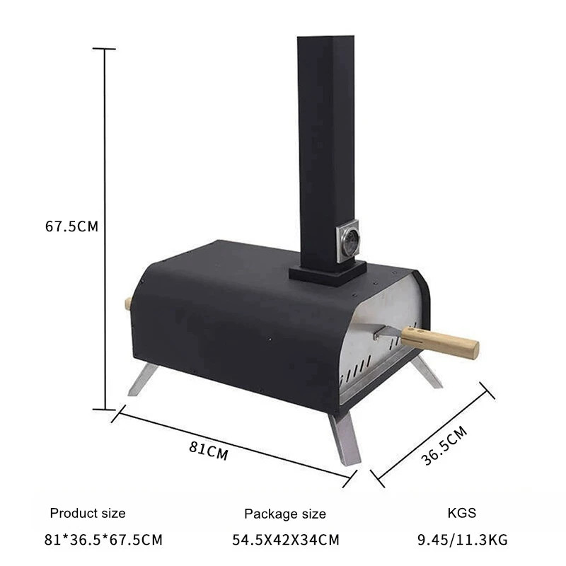 Pizza Oven with Thermometer Folding Portable Pizza Oven for Home Commercial Use