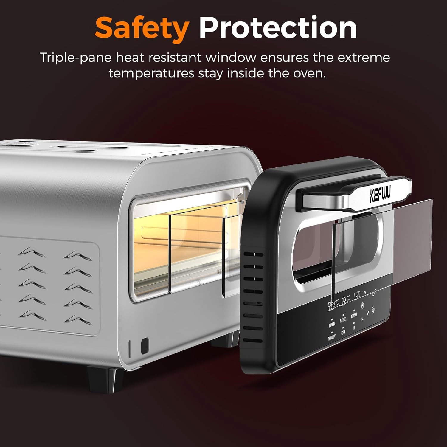 Pizza Oven Indoor,Pizza Maker,Makes 12 Inch Pizzas in 90S at 850°F,Countertop El