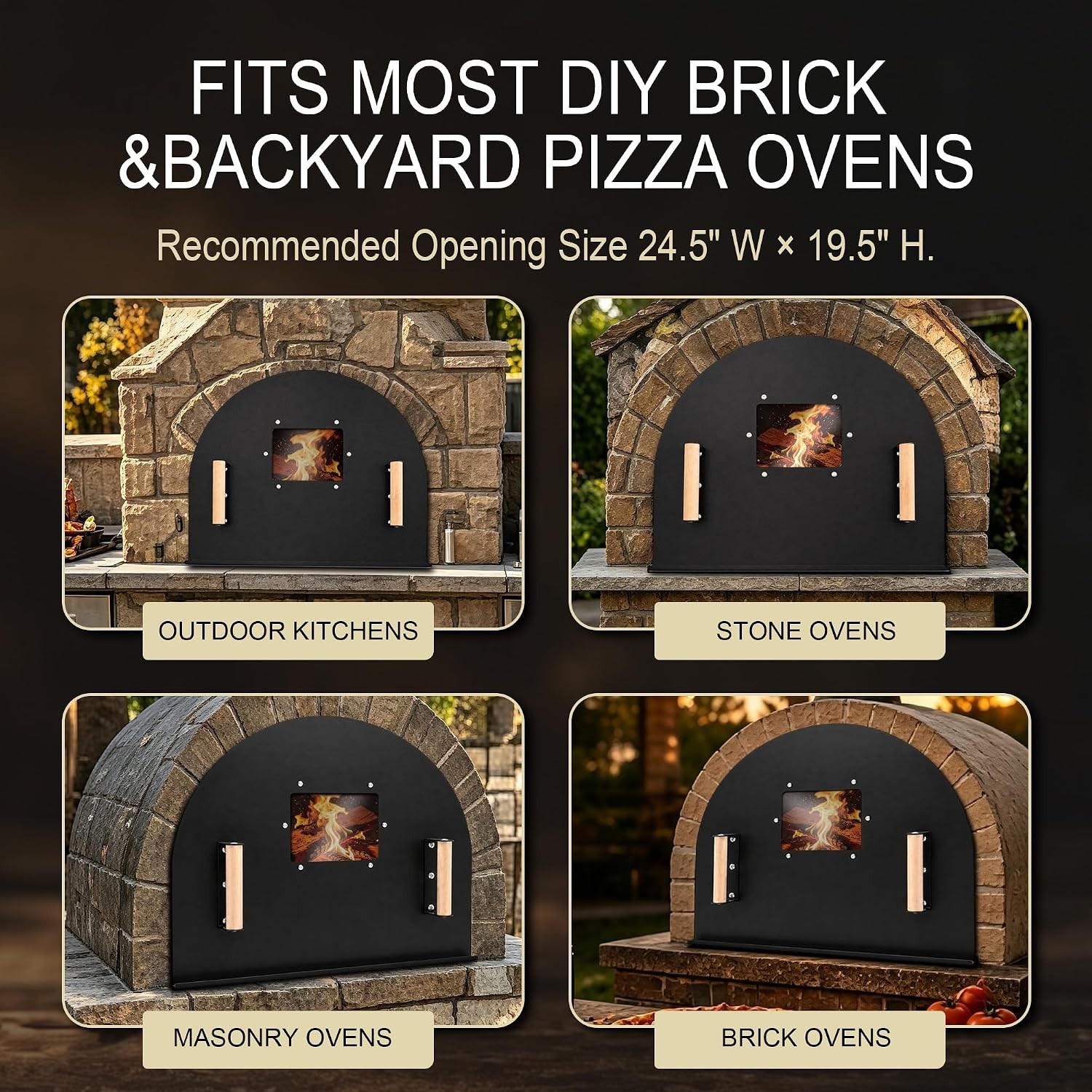 25″ x 20″ Heavy Duty Pizza Oven Door with Viewing Window