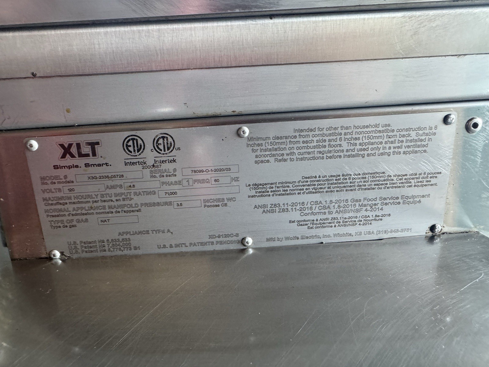 XLT Gas 23” Conveyor Pizza Oven Double Stack- Model X3G-2336- Tested Working