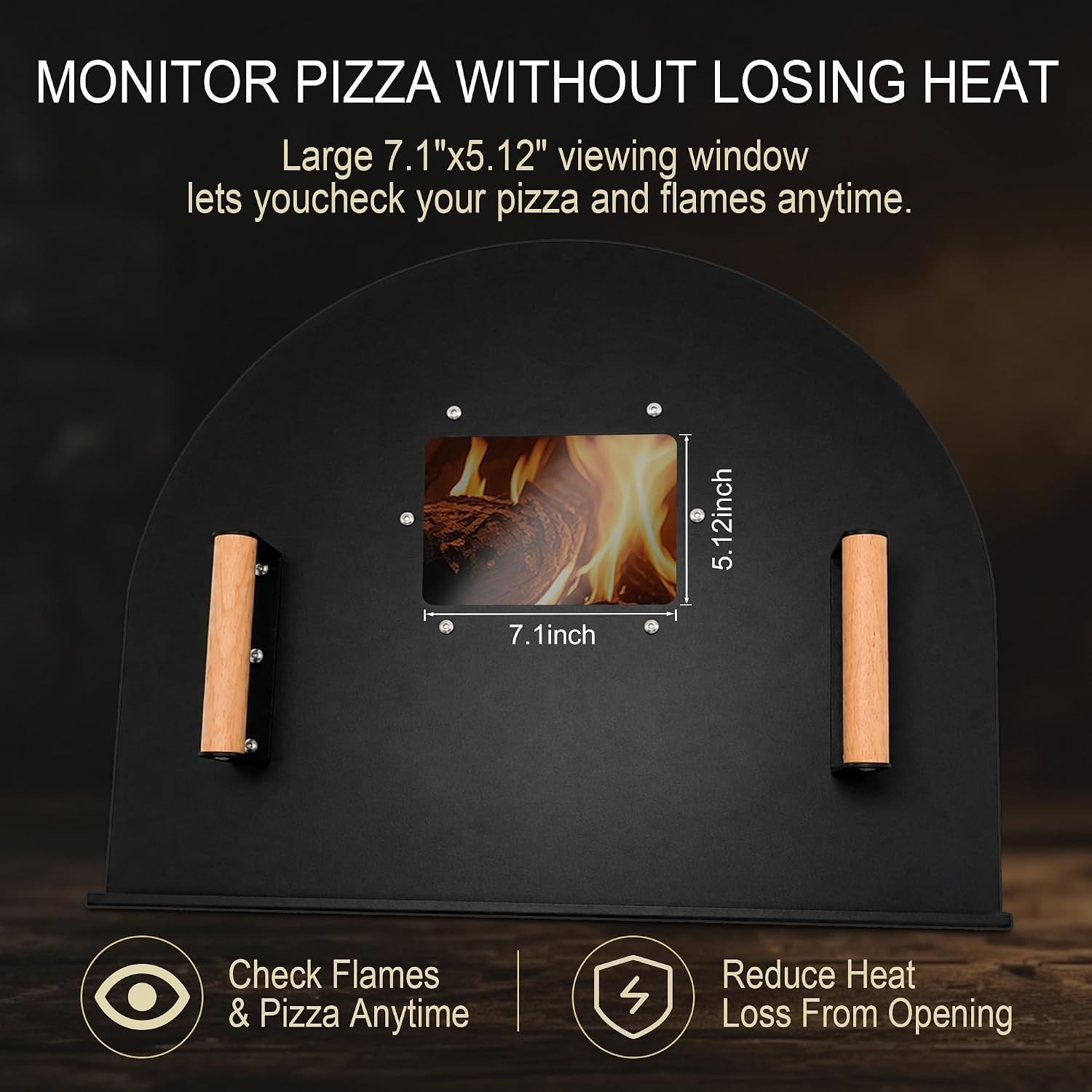 25″ x 20″ Heavy Duty Pizza Oven Door with Viewing Window