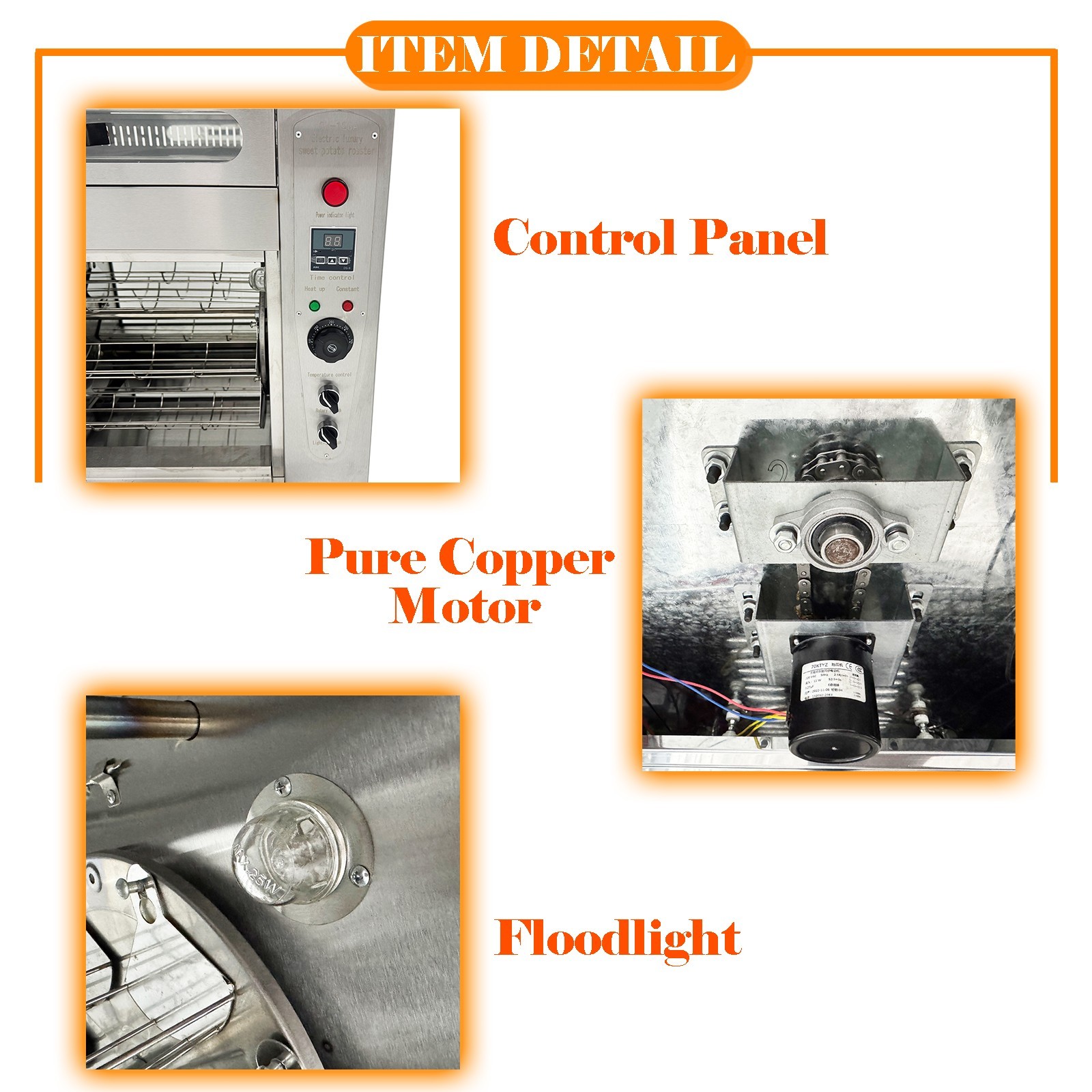 220V Double-Layer Thermal Rotary Corn Roaster Sweet Potato and Corn Oven