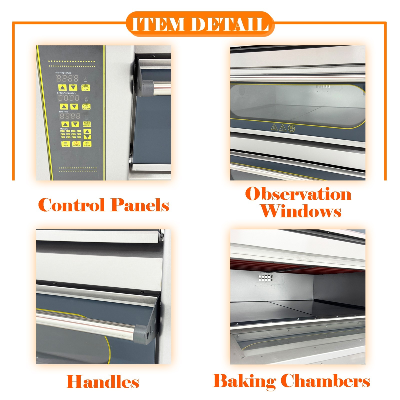 220V 3 Layers Commercial Electric Pizza Oven 3PH Movable Smart Pizza Oven