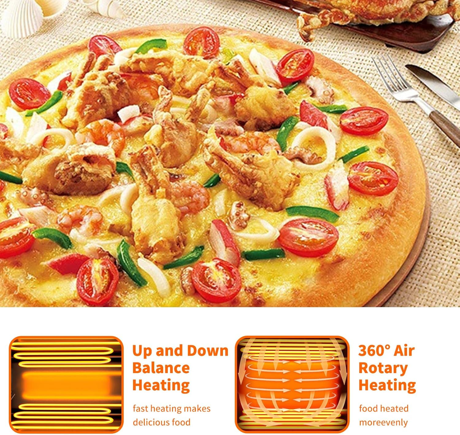 Electric Countertop Pizza Oven Indoor,12″ Commercial Pizza Maker Machine,Stainle