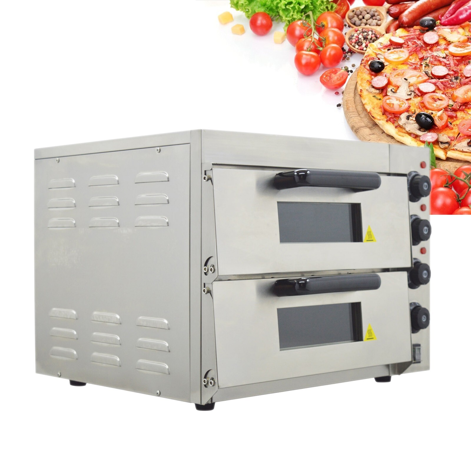 220V 1PH 4HP 16” Commercial Double-decker Pizza Oven Electric Pizza Oven