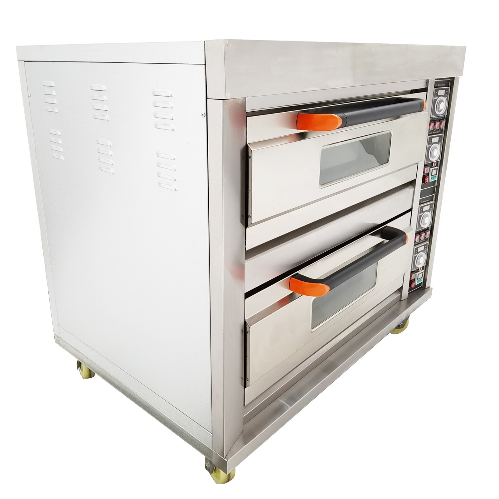 220V Commercial Stainless Steel Large Double Oven Electric Pizza Oven Bread Oven
