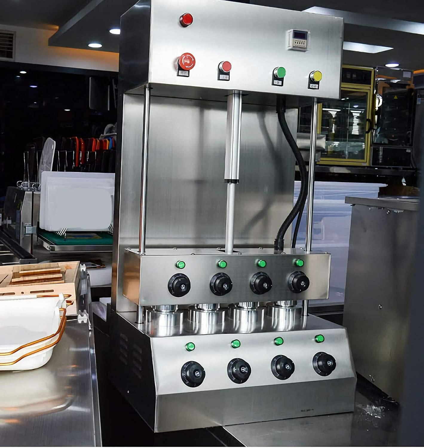 Commercial 4 Heads Pizza Cone Forming Machine 110V Cone Pizza Maker with Oven