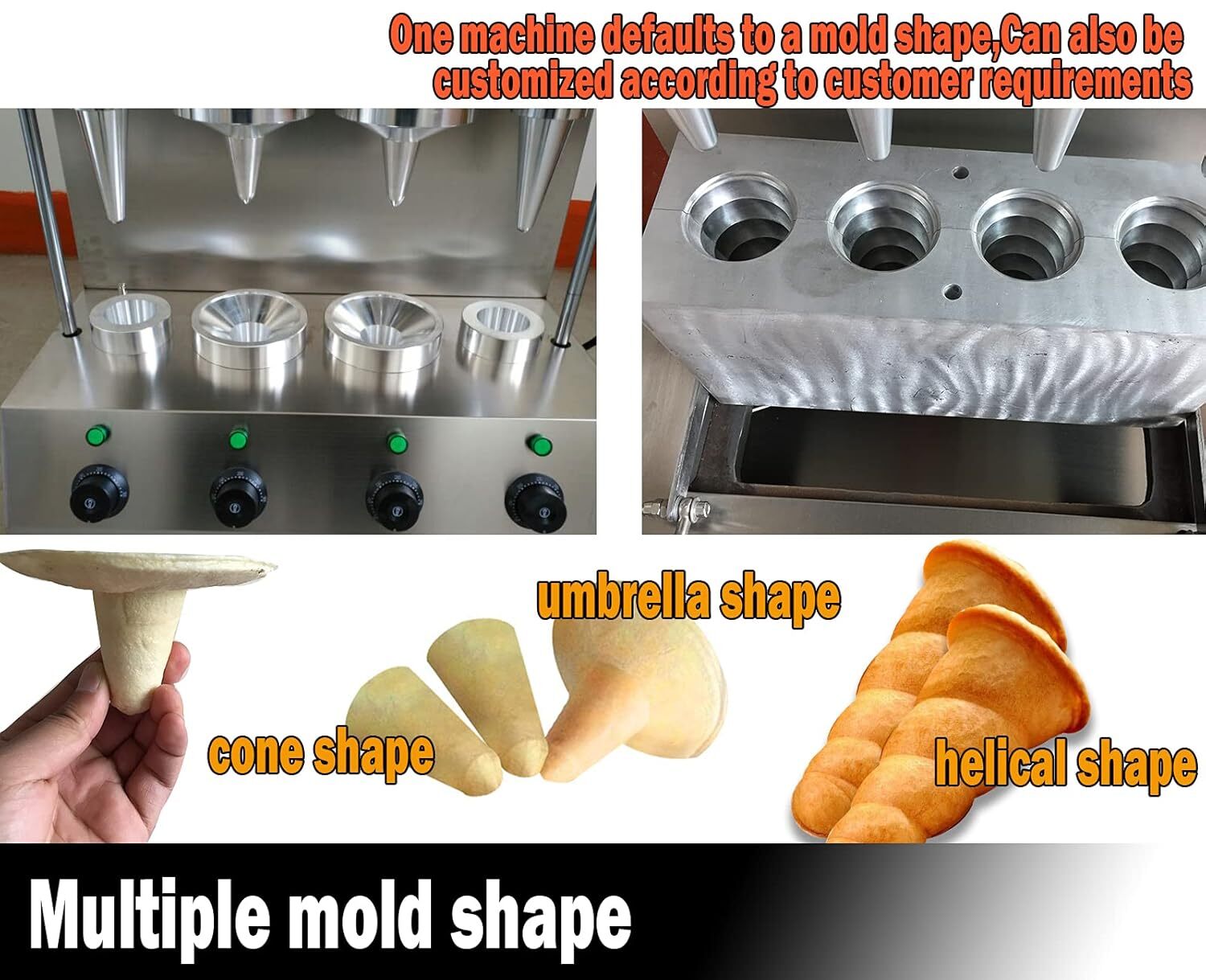 4 Heads Electric Cone Pizza Making Machine Pizza Ice Cream Cone Forming Machine