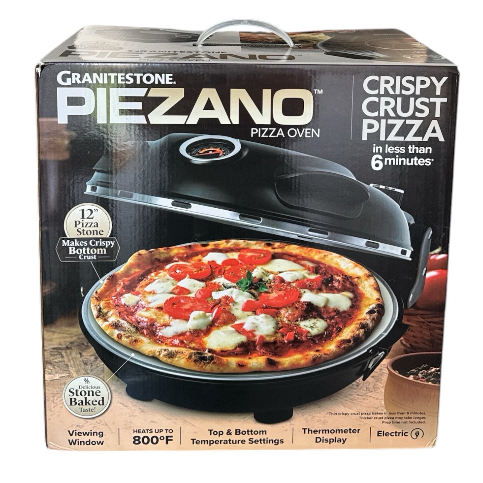 PIEZANO Crispy Crust Pizza Oven by Granitestone Electric Pizza Indoor Oven New