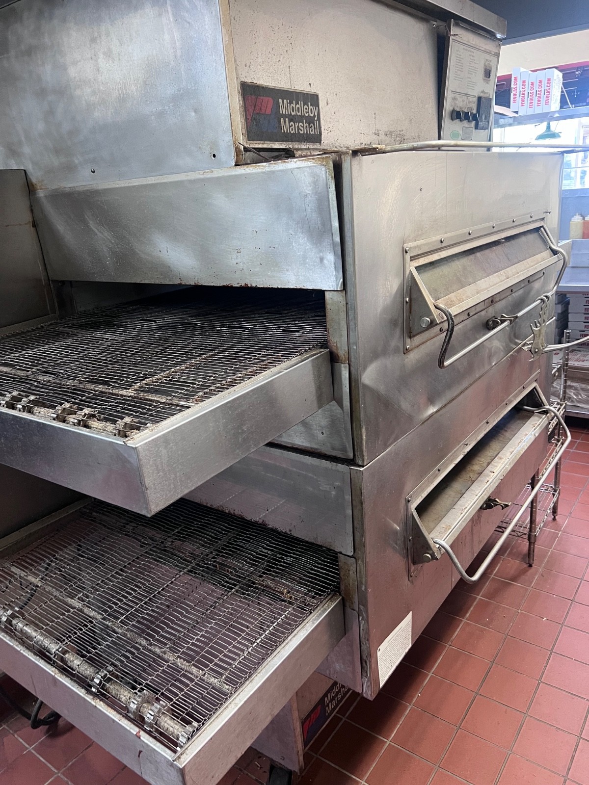 Middleby Marshall PS360 Doublestack Wide Body Gas Pizza Conveyor Oven