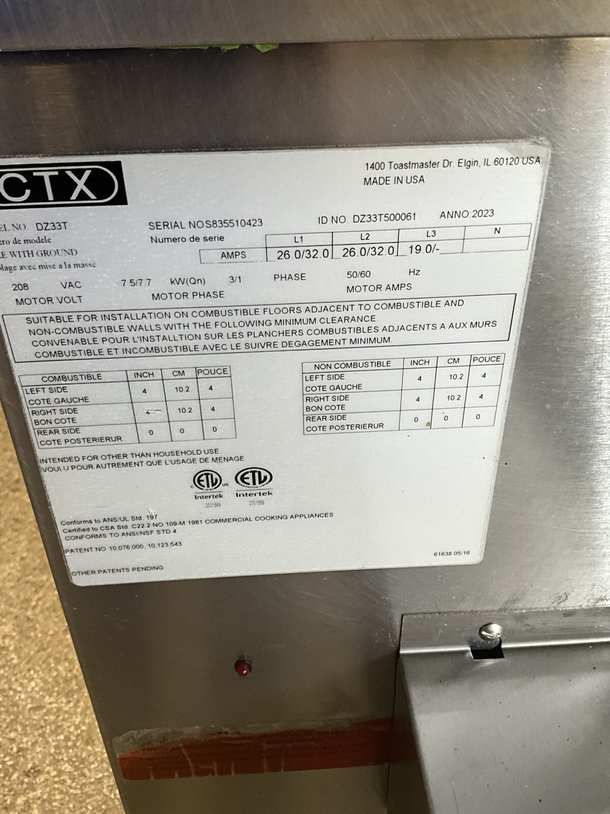 2023 CTX Middleby Marshall DZ33T Infrared Radiant conveyor pizza double oven B