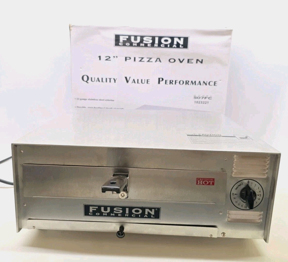 Fusion Commercial Countertop 12” Pizza Oven Stainless Steel Electric 507FC