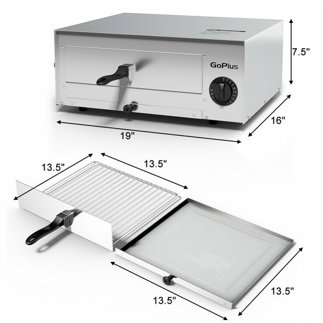 Goplus Home Kitchen Pizza Oven Stainless Countertop Snack Pan Bake Commercial