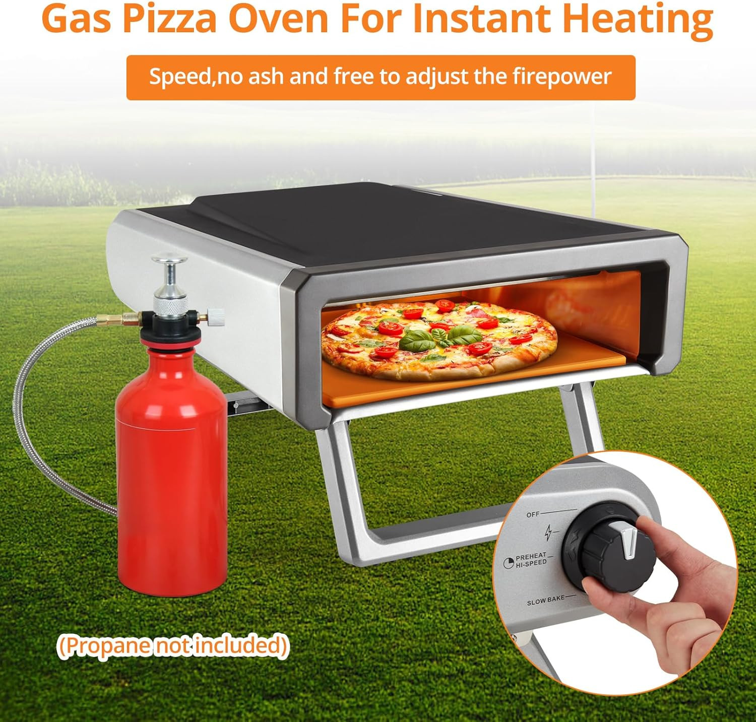 Pizza Oven with 12″ Pizza Barbecue Oven – Portable Pizza Oven, Gas Pizza Oven wi