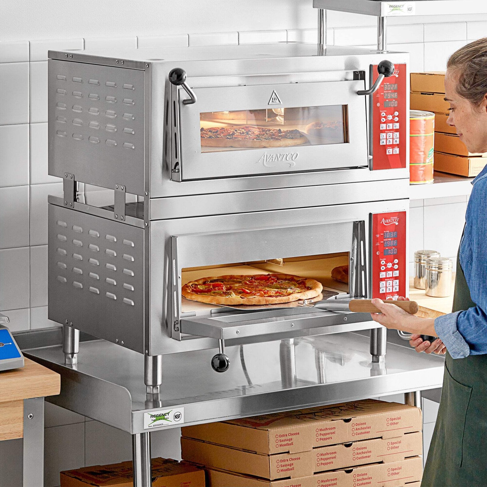 Double Deck Countertop Pizza / Bakery Oven w/ Two 18″ Chambers- (2) 1700W, 120V