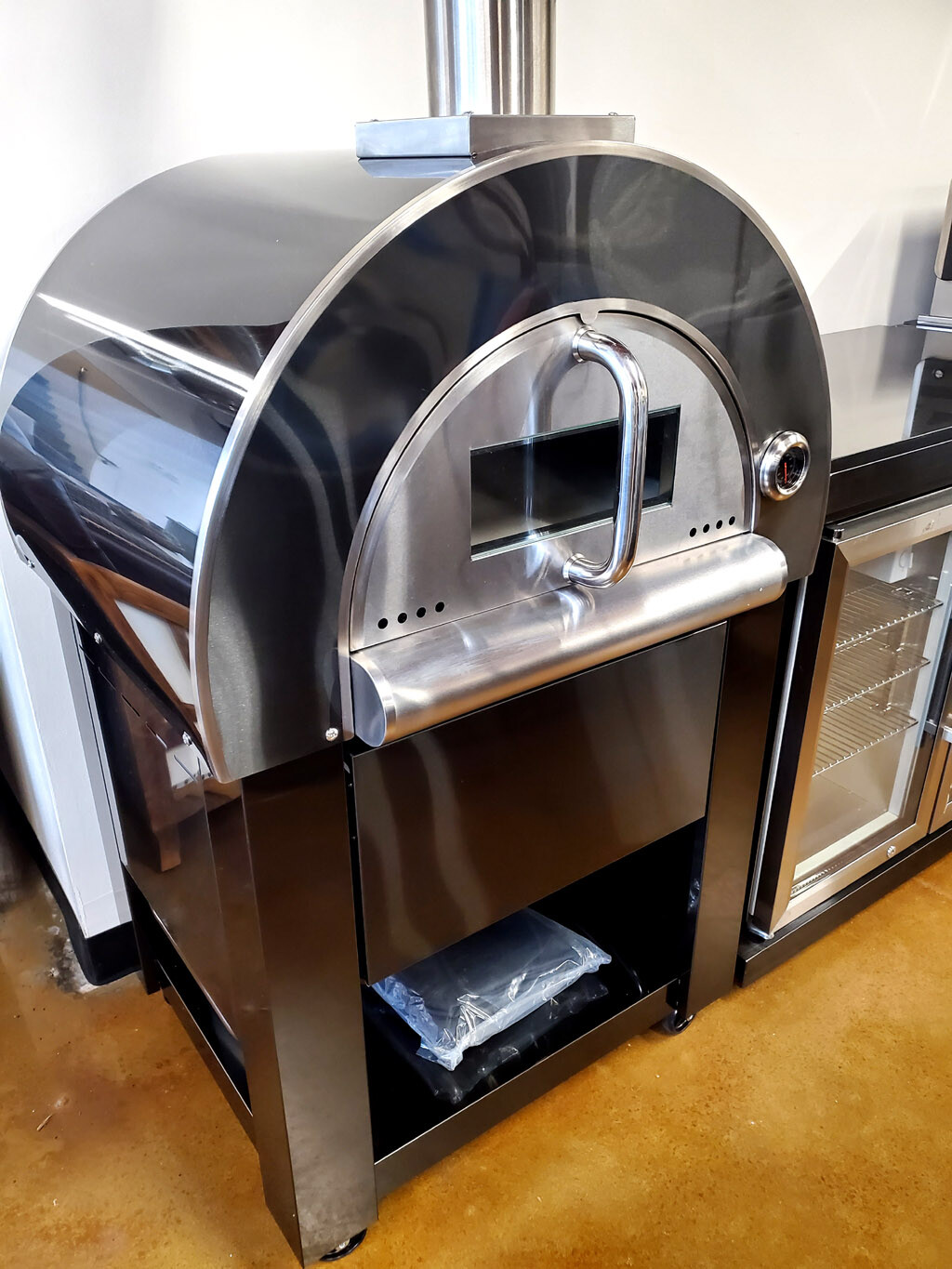 New Outdoor BLACK Stainless Steel Wood Fired Artisan Pizza Oven BBQ Grill +Cover