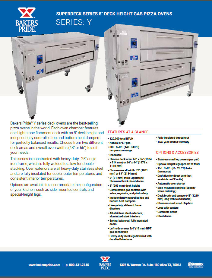 Pizza Oven – Single Deck – Bakers Pride Y-600 – NG