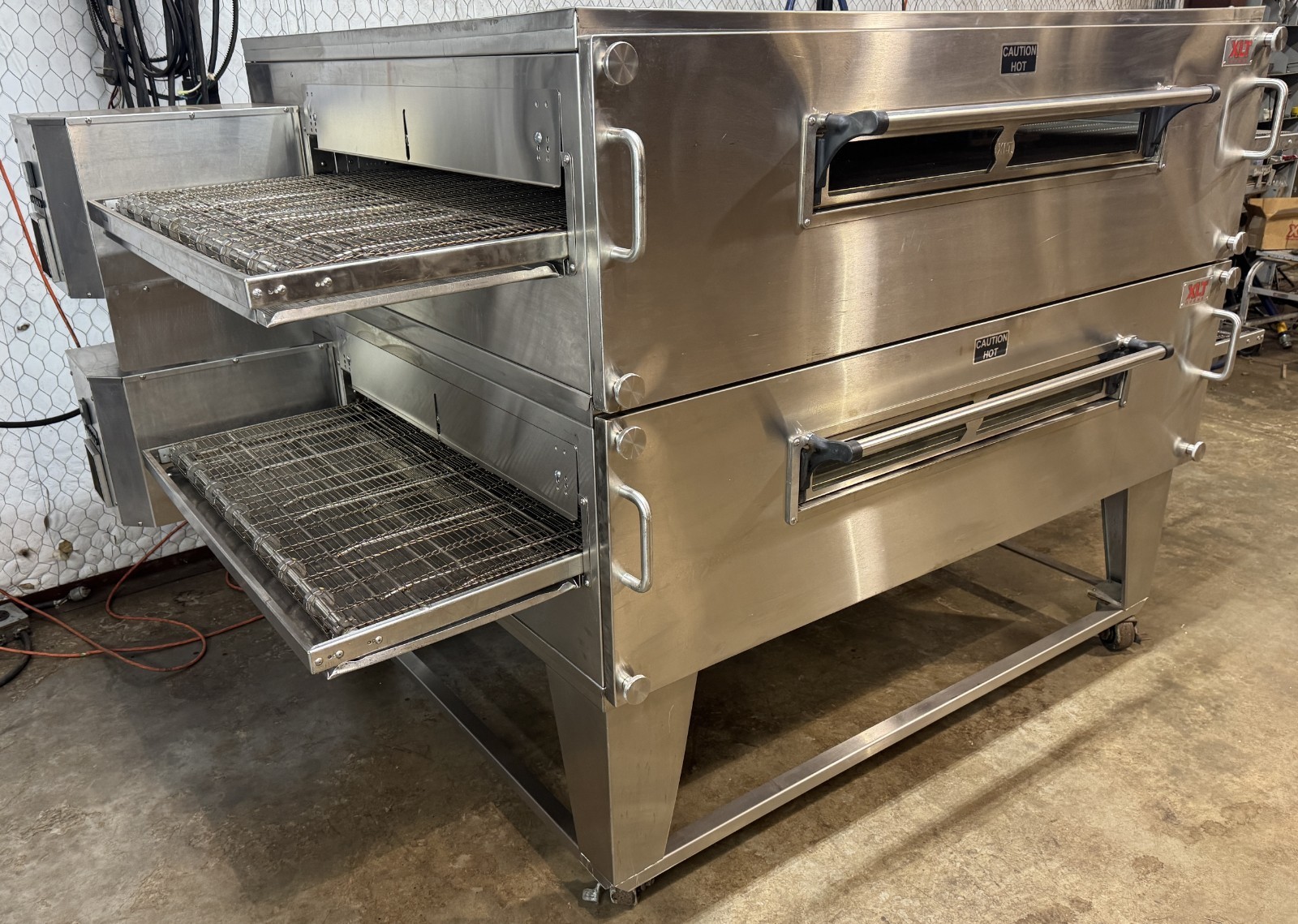 XLT 3870 Nat Gas Double Stack Pizza Conveyor Ovens** Video Demo**