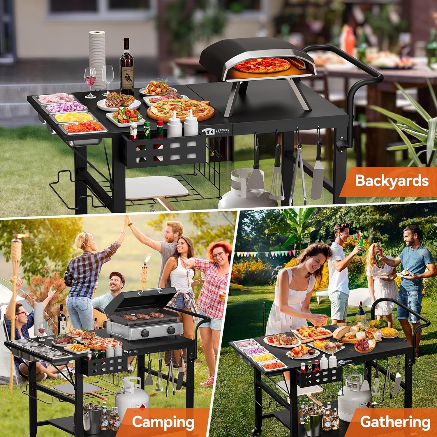 Grill Cart for Pizza Oven & Blackstone Griddle