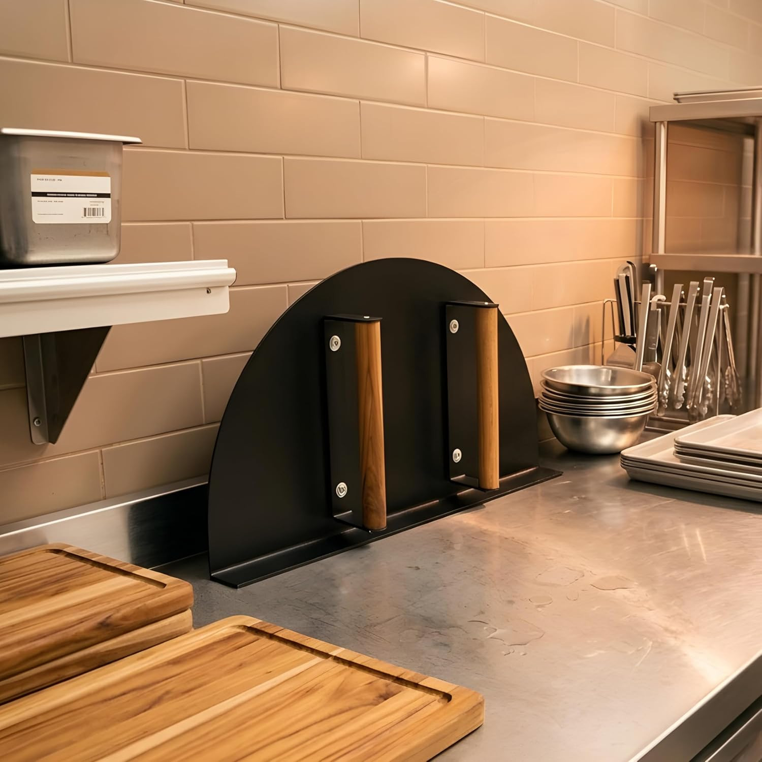 Stainless Steel Heavy Duty Oven Door (20″L X 11″H) with Wooden Handle for Indoor