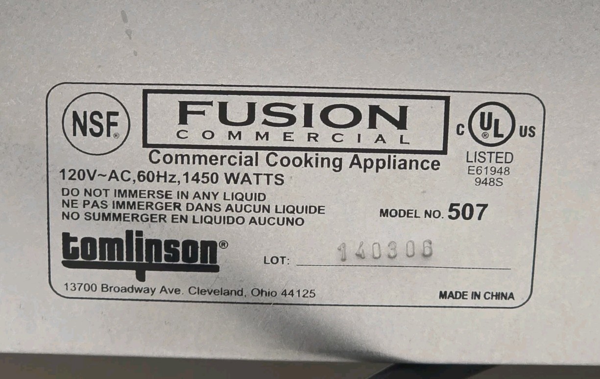 Fusion Commercial Countertop 12” Pizza Oven Stainless Steel Electric 507FC