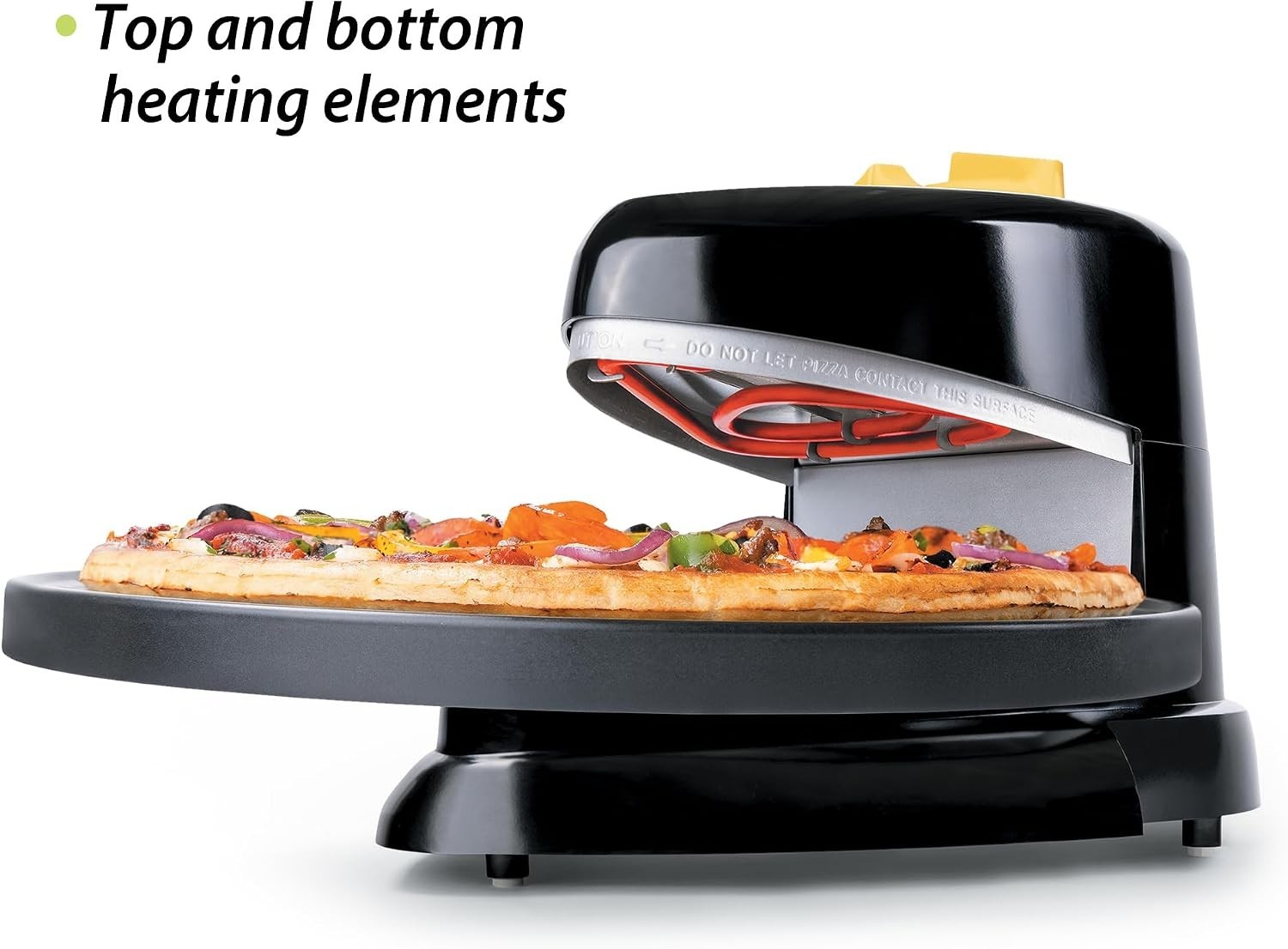Green/Gold Pizzazz Plus Rotating Oven – 12-Inch Nonstick, Easy Cleanup Appliance