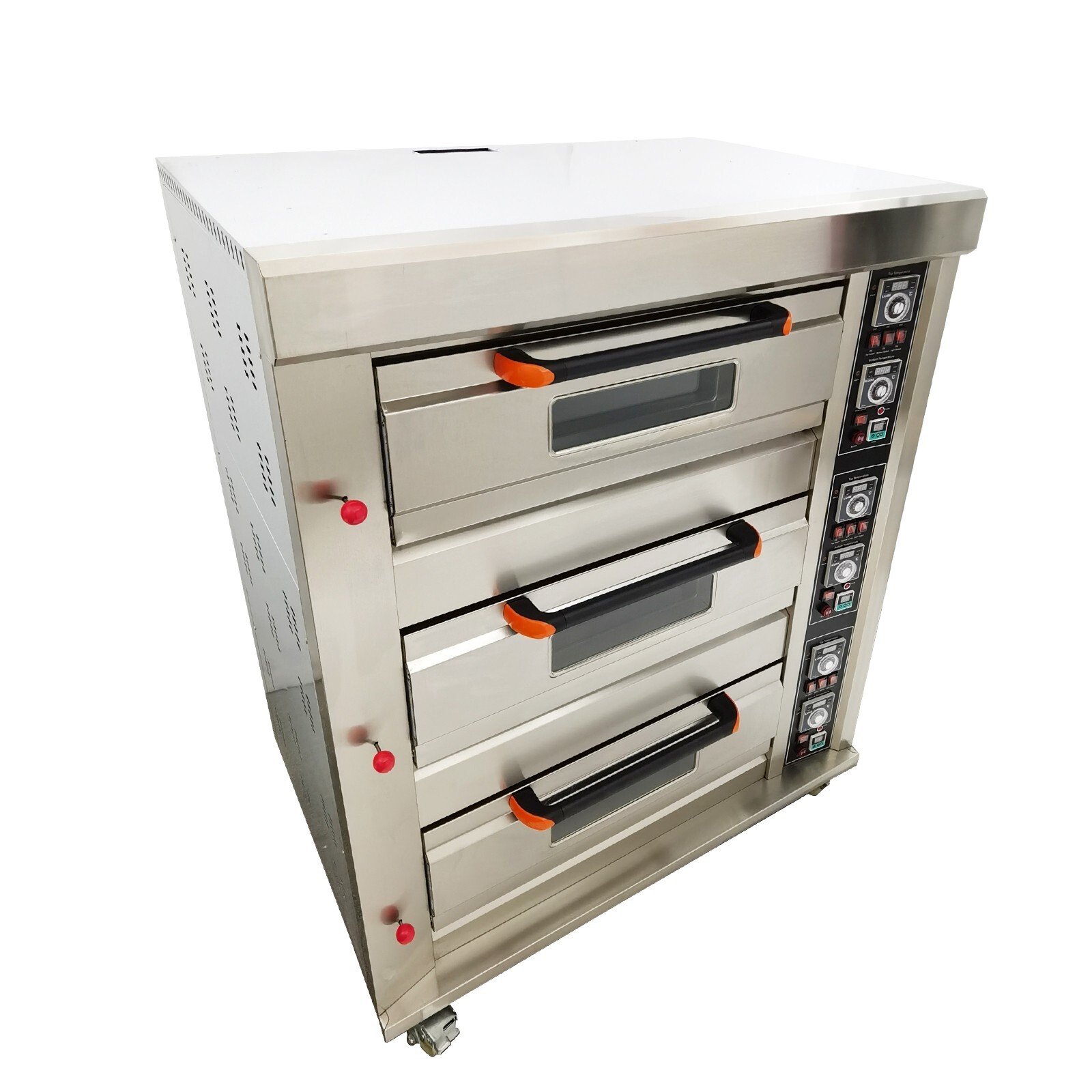 Commercial 110V Gas Heating 3-Layer 6-Dish Electric Pizza Oven with Caster 300W