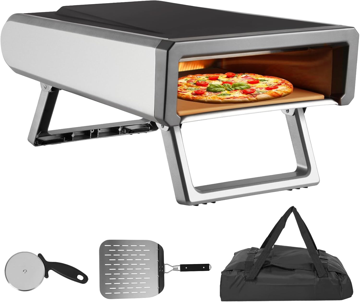 Pizza Oven with 12″ Pizza Barbecue Oven – Portable Pizza Oven, Gas Pizza Oven wi
