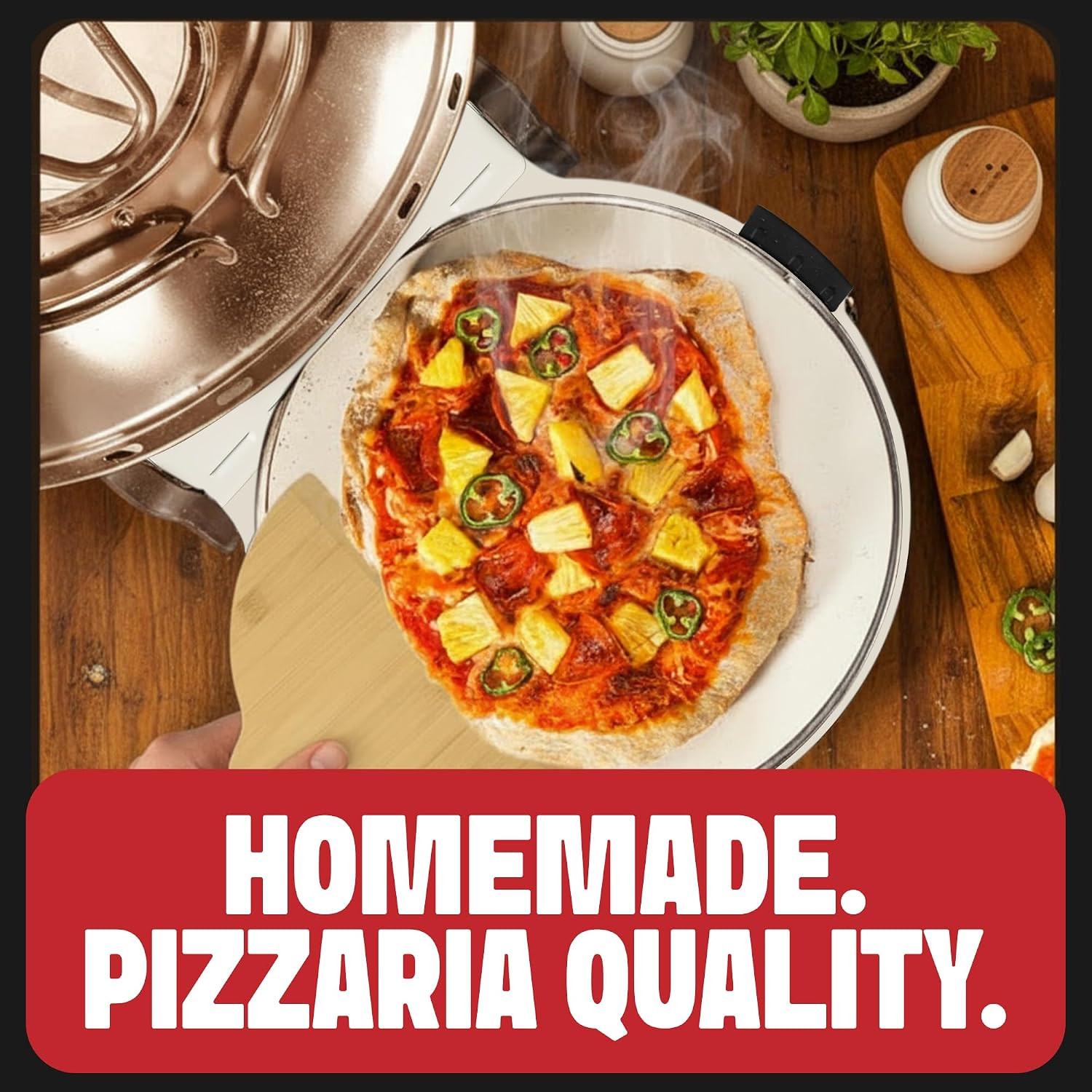 PIEZANO Crispy Crust Pizza Oven by Granitestone – 12 Inch Electric Pizza Oven In