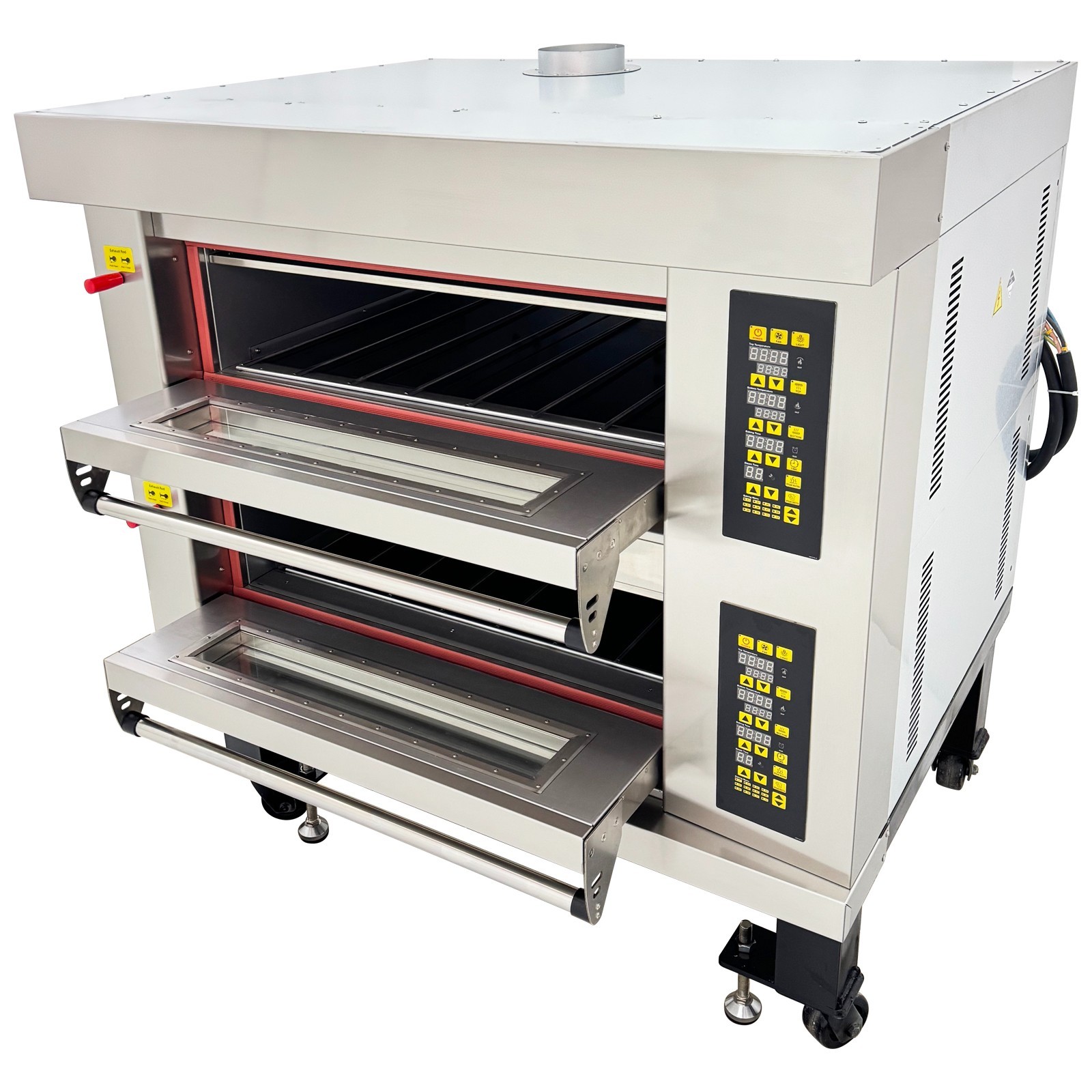 220V Double Deck Electric Pizza Oven Commercial Bakery Pizza Baking Oven 3PH