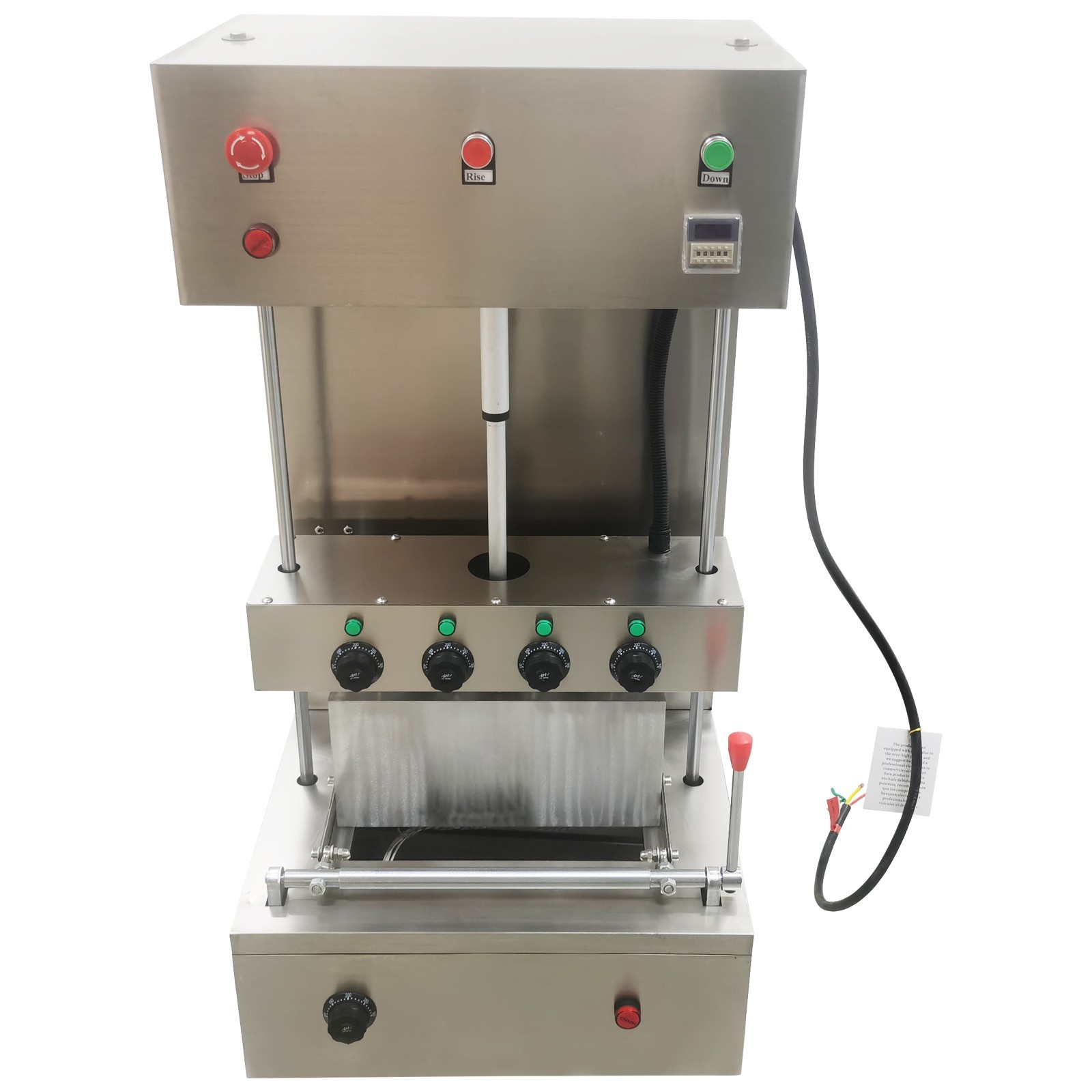 110V Pizza Cone Forming Maker Spiral Shape Auto Pizza Cone Molder with 4 Dies