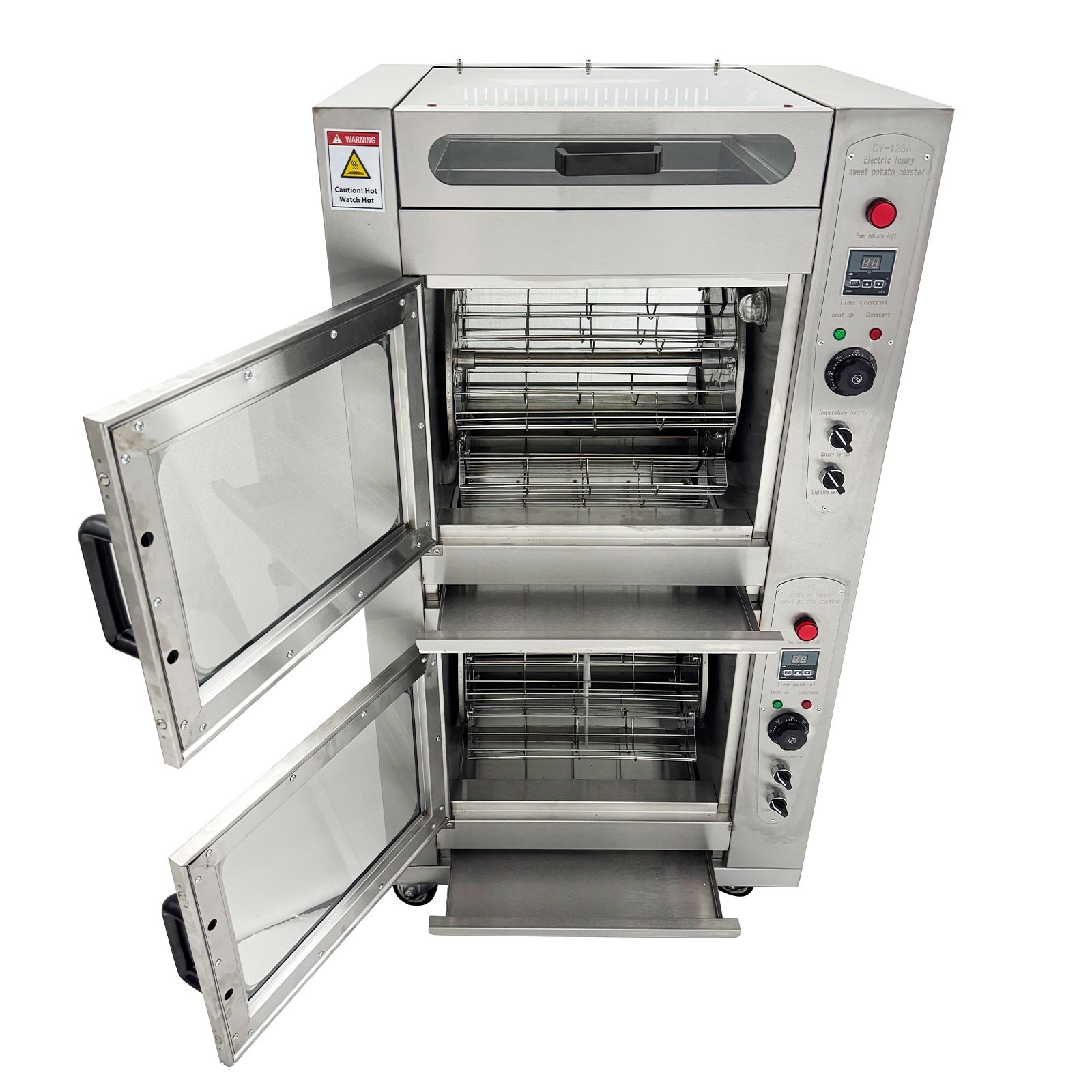 220V Double-Layer Thermal Rotary Corn Roaster Sweet Potato and Corn Oven