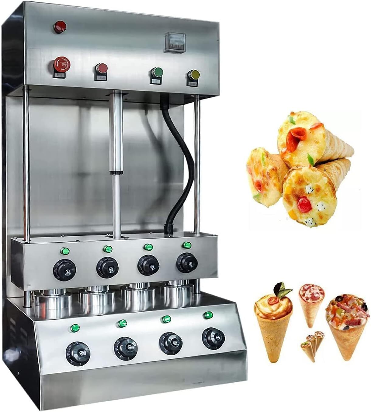 110V Hot Commercial Pizza Cone Forming Making Maker Machine + 4 Molds 3KW