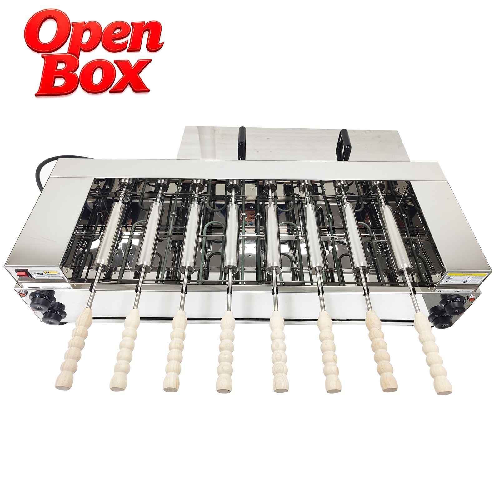 Open box Commercial Chimney Cake Bread Oven 8 Molds Bread Baking Machine 220V